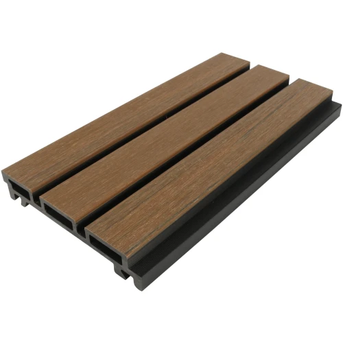 CPS-02 BICOLOR TEAK 2 Composiet Gevelbekleding NewClick Rhombus Smal Teak/Zwart 15,2 x 290cm