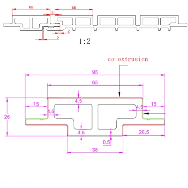 Verbindingsprofiel Eiken 290cm