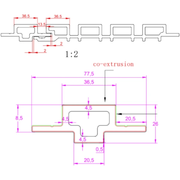 Verbindingsprofiel Eiken 290cm