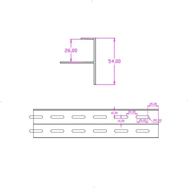 Onder-ventilatieprofiel Aluminium Teak