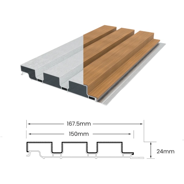 alu detail Aluminium Gevelbekleding Rhombus Walnoot (Brandklasse A)