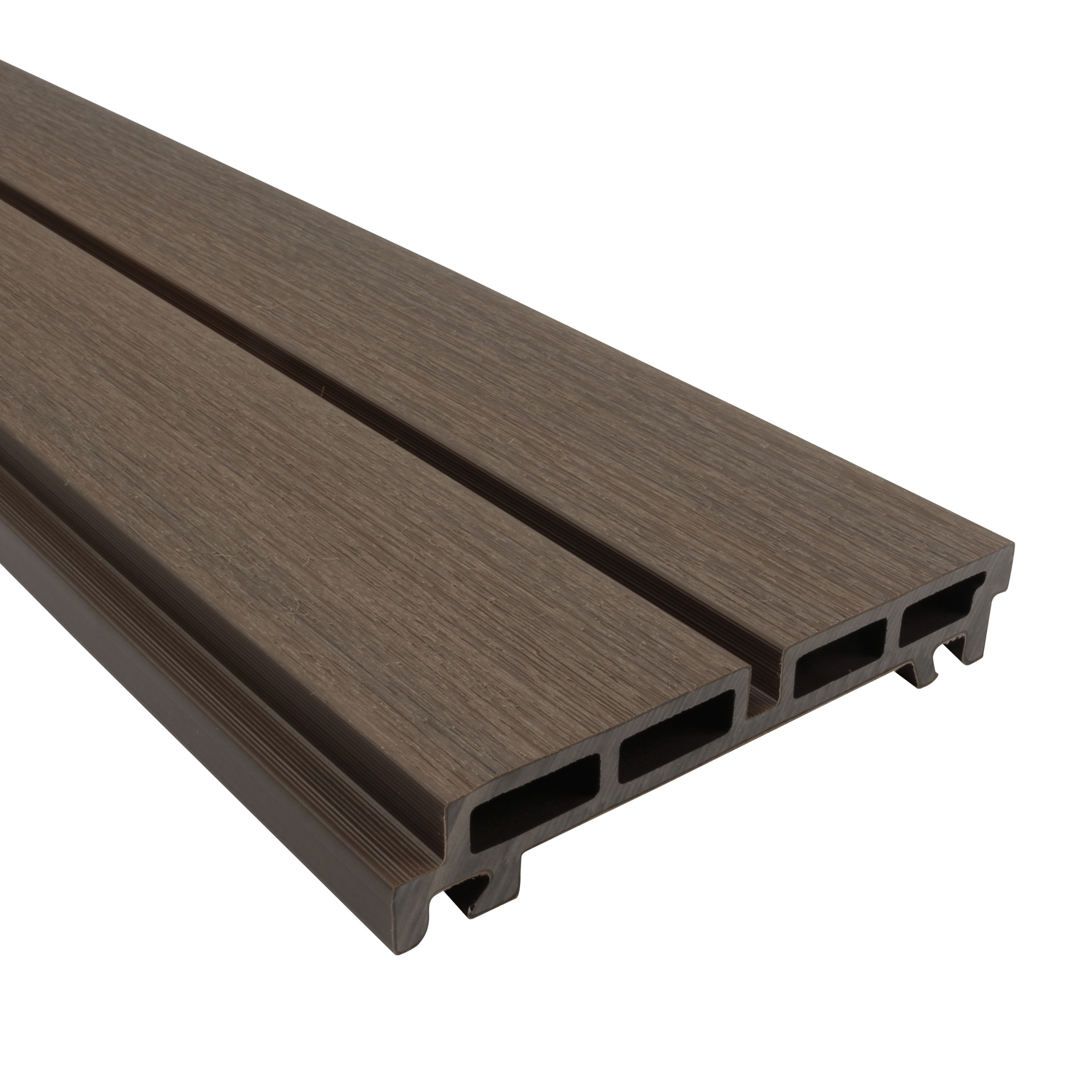 Gevelbekleding voor Chaletbouw en Vakantieparkend 32 NewClick Composiet Gevelbekleding Rhombus Walnoot Breed