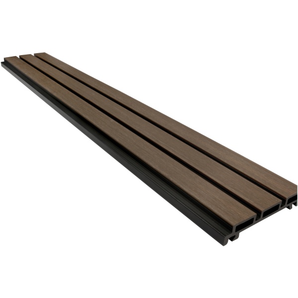 Composiet Gevelbekleding NewClick Rhombus Smal Walnoot/Zwart 15,2 x 290cm