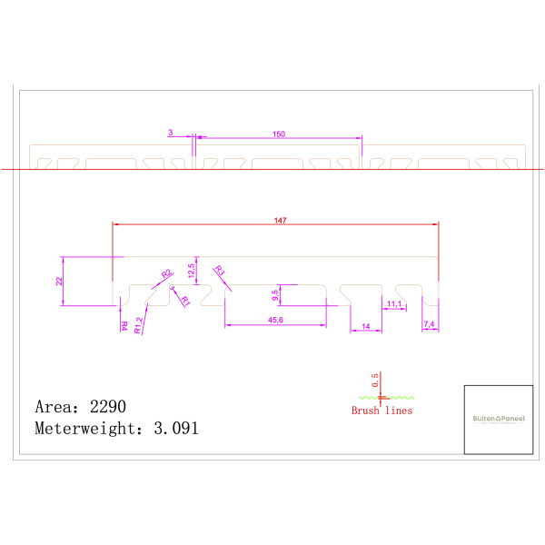 Composiet Gevelbekleding NewClick Teak Barcode Mix 290cm (per m2)