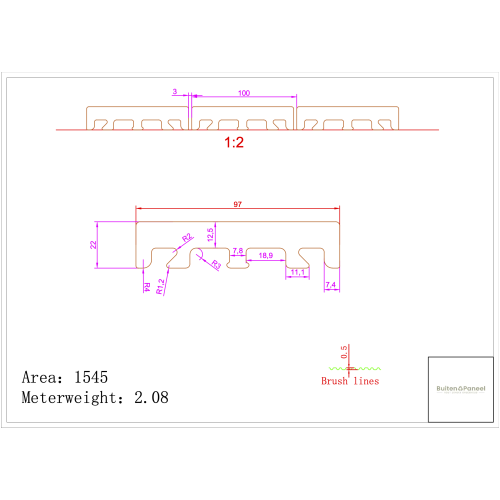 Composiet Gevelbekleding NewClick Zwart 9,7 x 290cm (per m2)