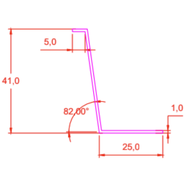 NewClick Onder-/tussenprofiel Aluminium Teak 290cm