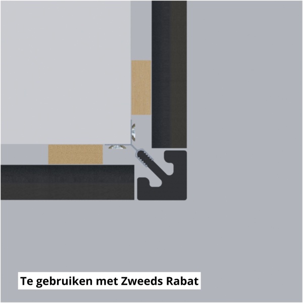 Zweeds Rabat Composiet Zwart 22.8 x 290cm