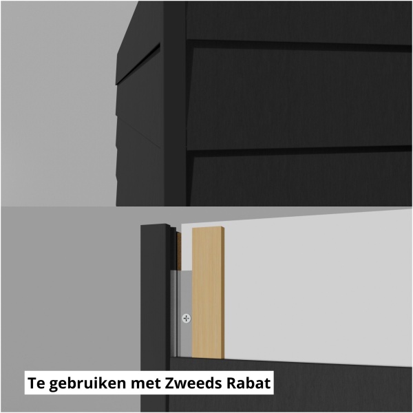 Zweeds Rabat Composiet Zwart 22.8 x 290cm