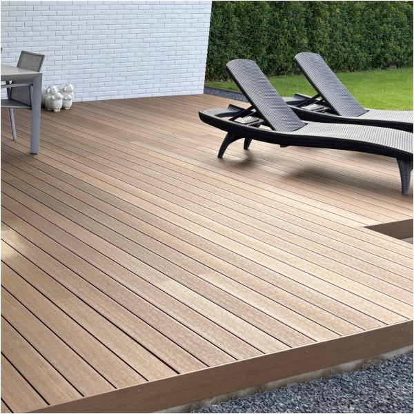 Vlonderplank Composiet Teak Woodbrushed 14 x 290cm
