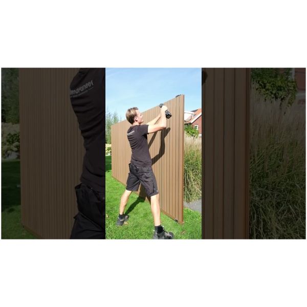 Videothumbnail: Composiet Schutting Walnoot zonder zichtbare palen